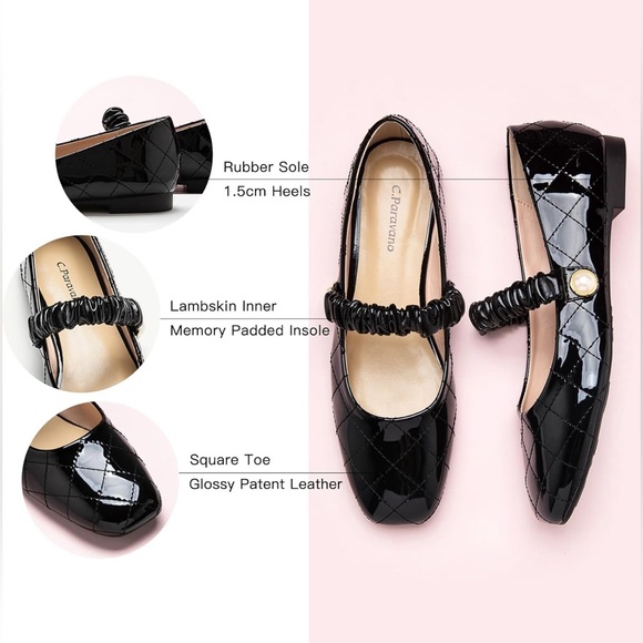 C.Paravano Mary Jane Shoes | Women's Mary Jane | Leather Ballet Flat - Picture 4 of 5